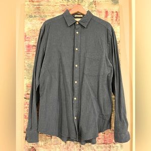 Mens long sleeved button down blue shirt size medium